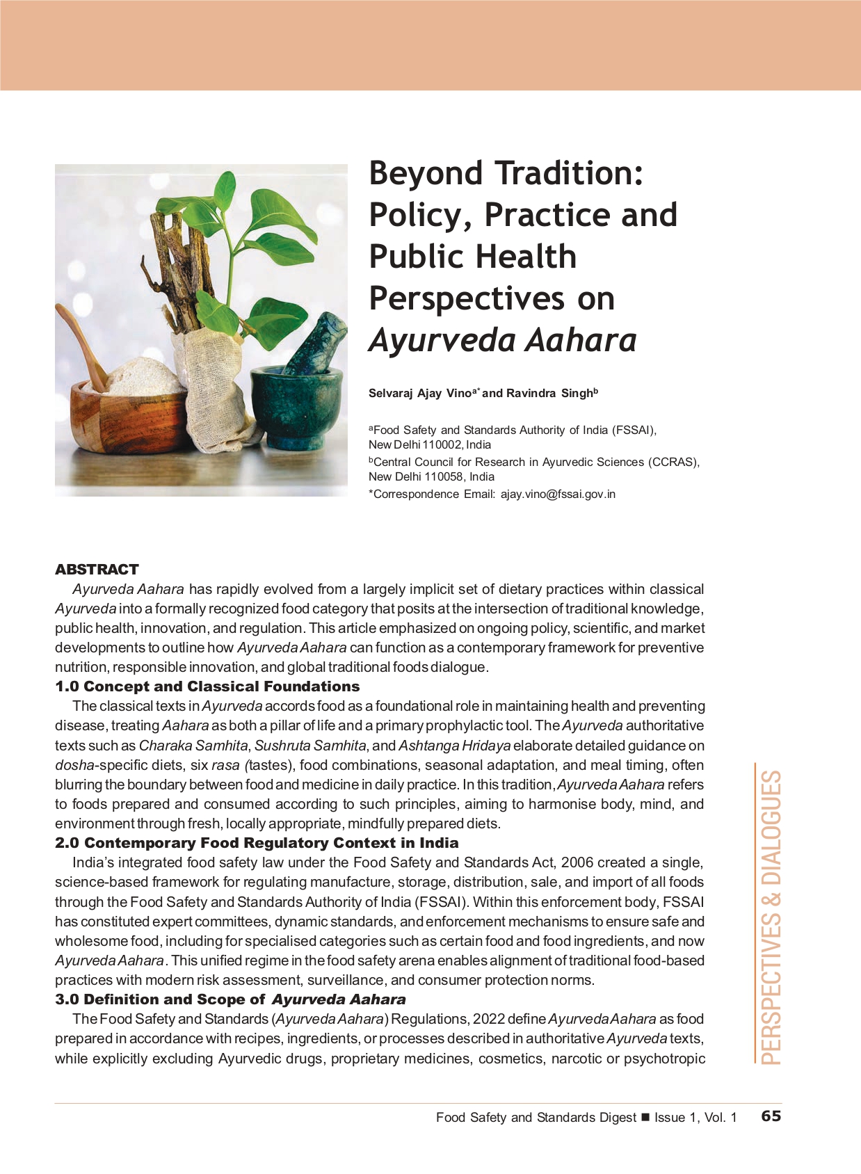 Public Health Perspectives on Ayurveda Aahara