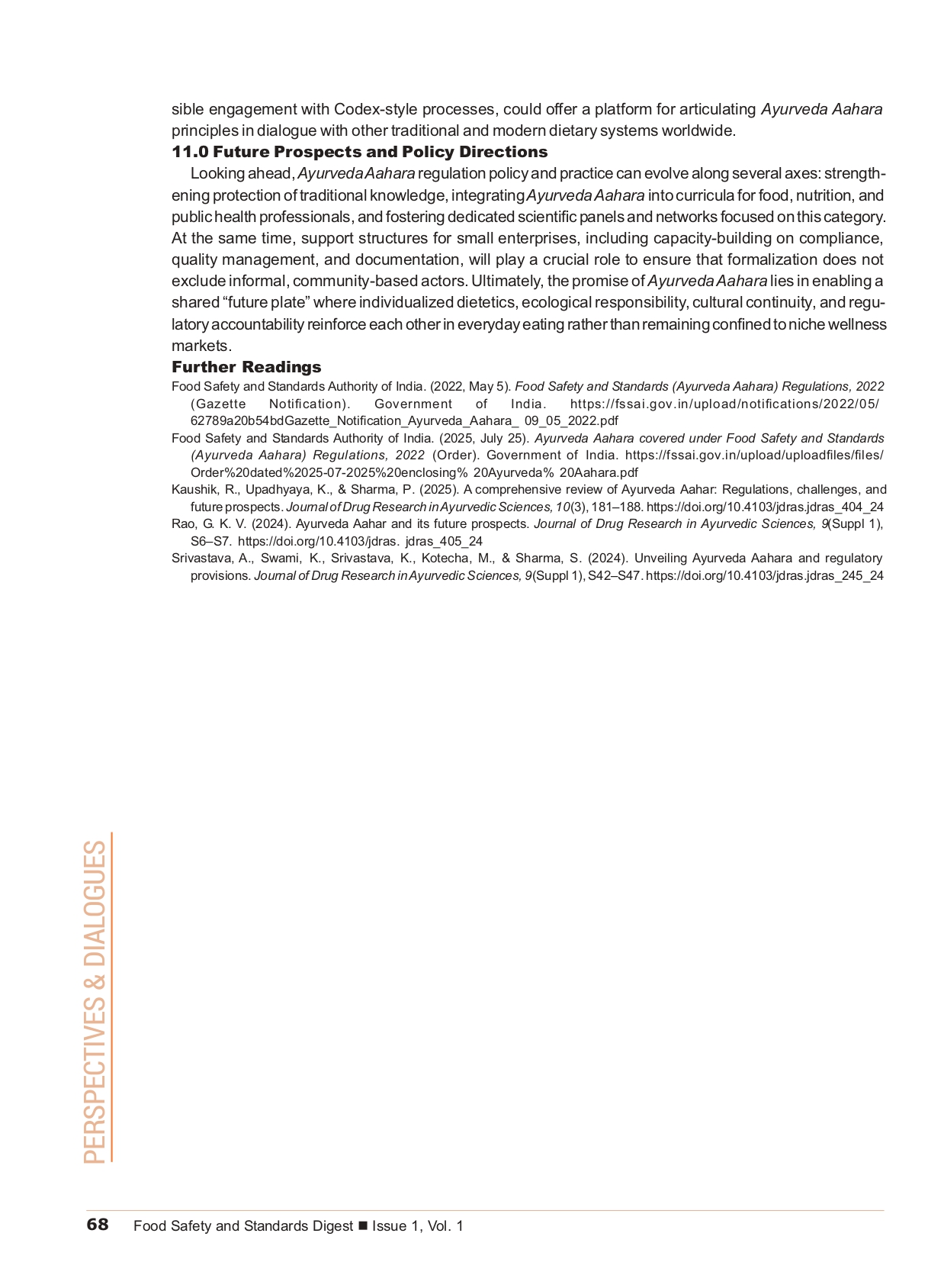 Public Health Perspectives on Ayurveda Aahara